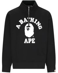 A Bathing Ape - College Logo-Print Sweater - Lyst