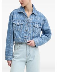 HUGO - Cropped Denim Jacket - Lyst