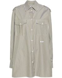 MSGM - Candy-striped Cotton Shirt - Lyst