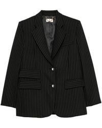 Elisabetta Franchi - Pinstripe-Pattern Notched-Lapels Blazer - Lyst
