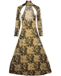 ROKH - Floral-Print Cut-Out Dress - Lyst
