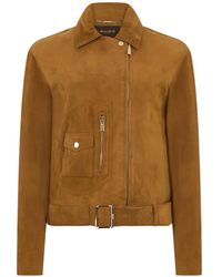 Moorer - Chaqueta De Ante Con Botones - Lyst