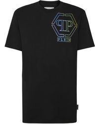 Philipp Plein - Hexagon Rhinestone-embellished Cotton T-shirt - Lyst