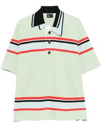 Kolor - Striped Short-Sleeve Polo Shirt - Lyst