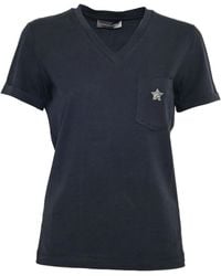 Lorena Antoniazzi - Libra Star-Embellished V-Neck T-Shirt - Lyst