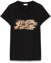 Liu Jo - T-Shirt Mit Animal-Print - Lyst