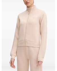 Guess - Logo-Embossed Zip-Up Sweater - Lyst