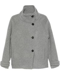 Peserico - High-Neck Buttoned Jacket - Lyst