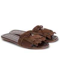 Hogan - Fringe-Detail Suede Sandals - Lyst