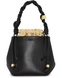 Ganni - Bucket Bou Bag In Recycled Leather With Braided Top Handle - Lyst