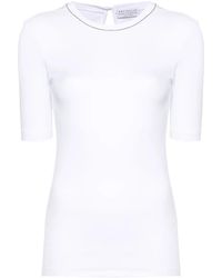 Brunello Cucinelli - Cotton 3/4 Sleeve T-Shirt - Lyst