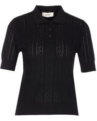 Lisa Yang - Button Collar Polo Top - Lyst