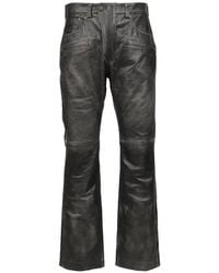 Protocol Index - Biker Flared Leather Trousers - Lyst