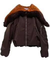 Loewe - Shearling-Trim Zip-Up Bomber Jacket - Lyst