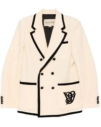 Valentino Garavani - Double-Breasted Embroidered Blazer - Lyst