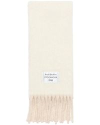 Acne Studios - Écharpe Frangée À Patch Logo - Lyst