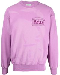 Aries - Chest-logo Crew-neck Sweatshirt - Lyst