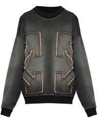 Off-White c/o Virgil Abloh - Arrows-Patch Frayed Sweater - Lyst