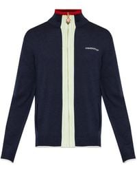 CASABLANCA - Logo-Embroidered Zip-Up Cardigan - Lyst