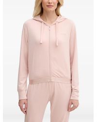 Guess - Logo-Embroidered Zip-Up Hoodie - Lyst