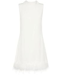 RIXO London - Candice Feather-Trim Minidress - Lyst