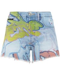 Philipp Plein - Pantalones vaqueros cortos con estampado de grafiti - Lyst