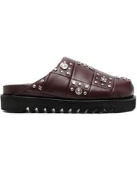 Toga Virilis - Stud-Embellished Leather Slippers - Lyst