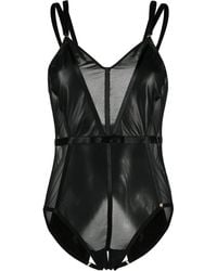 Something Wicked - Mia Mesh-Panelled Bodysuit - Lyst