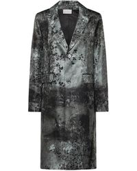 Pierre Louis Mascia - Jp682Dox Floral-Motif Notched-Lapel Coat - Lyst