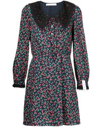 ROKH - Cherry-print Long-sleeve Mini Dress - Lyst