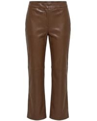 Max Mara - Straight-Leg Leather-Effect Trousers - Lyst