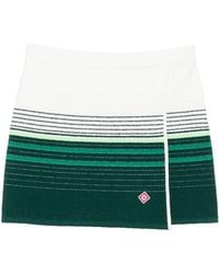 CASABLANCA - Striped Wrap-Front Mini Skirt - Lyst
