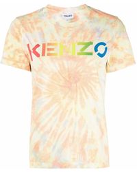 KENZO - T-Shirt Tie-Dye À Logo Imprimé - Lyst