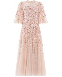 Needle & Thread - Sylvia Rose Midikleid mit rundem Ausschnitt - Lyst