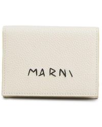 Marni - Logo-stitch Tri-fold Leather Wallet - Lyst