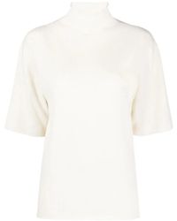 Jil Sander - Short-Sleeved Roll-Neck Knitted Top - Lyst