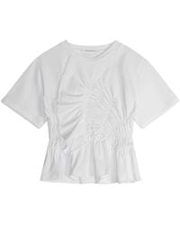 Cecilie Bahnsen - Ace Ruched Peplum T-Shirt - Lyst