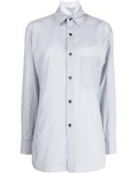 Y's Yohji Yamamoto - Long-sleeve Striped Cotton Shirt - Lyst