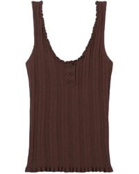 Claudie Pierlot - Ruffled Pointelle Knit Tank Top - Lyst