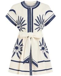 Marie Oliver - Sable Embroidered Belted Midi Dress - Lyst