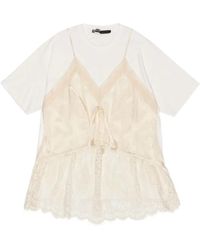 Bimba Y Lola - T-Shirt À Manches Ornées De Dentelle - Lyst