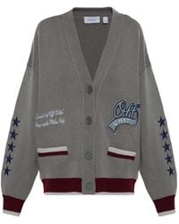 Off-White c/o Virgil Abloh - Logo-Patch Wool Cardigan - Lyst