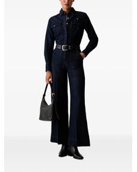 Aeronautica Militare - Wide-Leg Denim Jumpsuit - Lyst