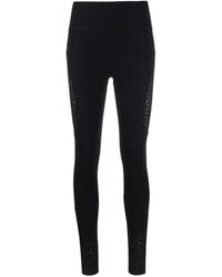 Versace - Panelled Logo-print leggings - Lyst