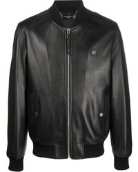 philipp plein leather jacket men