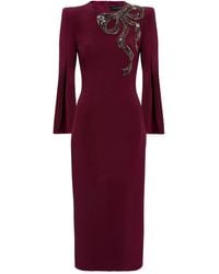 Jenny Packham - Love Bow Midikleid Mit Geschlitzten Ärmeln - Lyst
