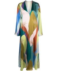 Raquel Diniz - Graphic-print Silk Maxi Dress - Lyst