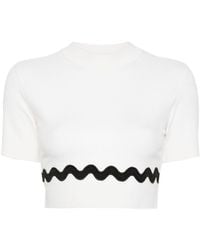 Patou - Wave Wool-blend Cropped Jumper - Lyst