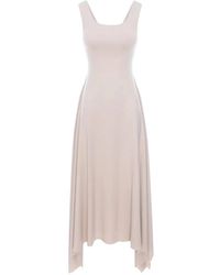 Hamza - Valencia Asymmetric Midi Dress - Lyst