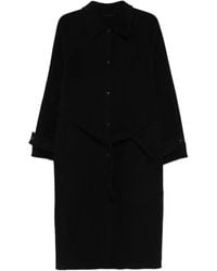 Closed - Belted Button-front Coat - Lyst